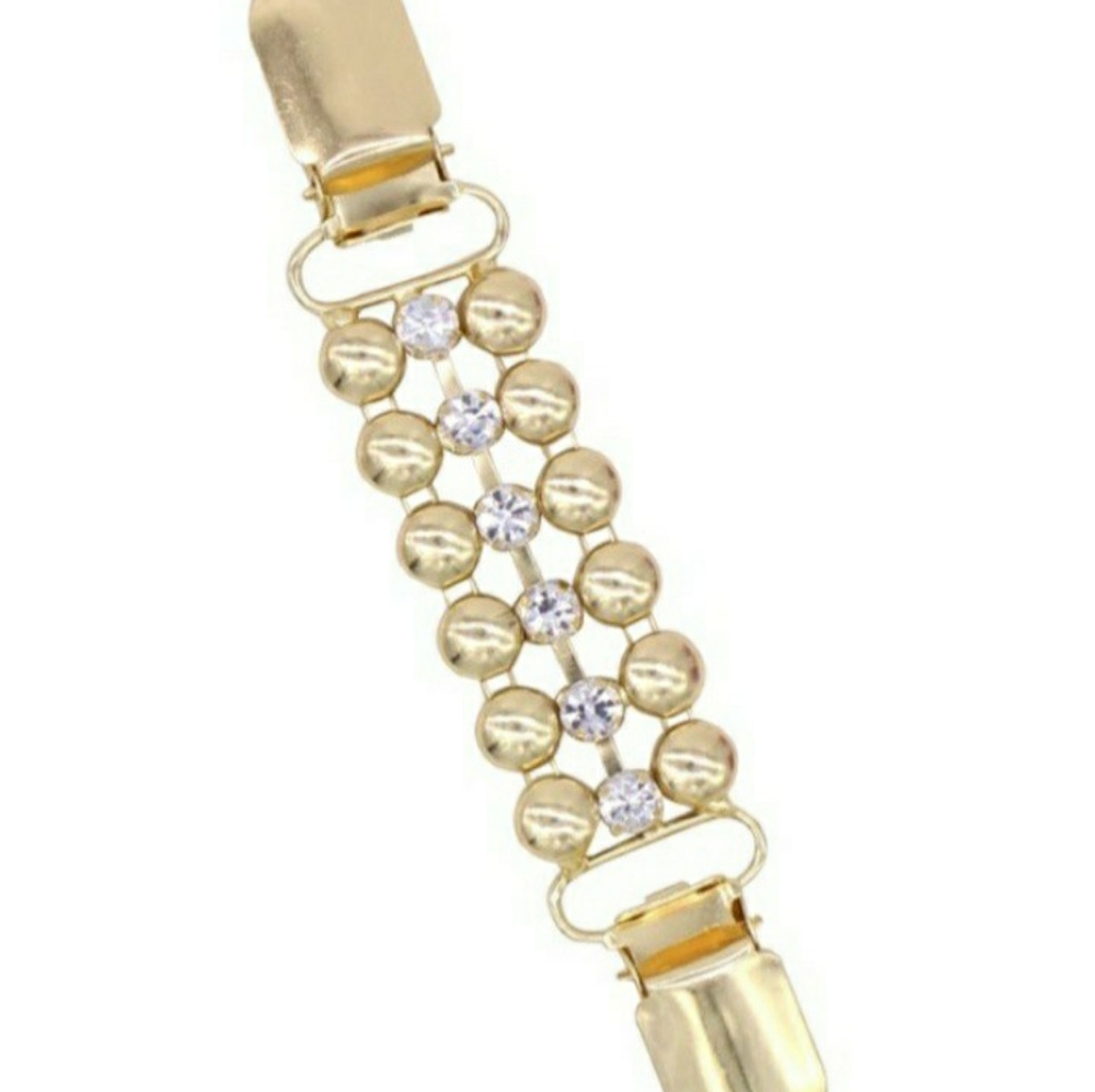 Goldtone Rhinestones Cardigan Clip